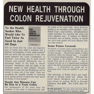 Colon Rejuvenation Robert Gray Vintage Print Ad 1991 u Reno Nevada